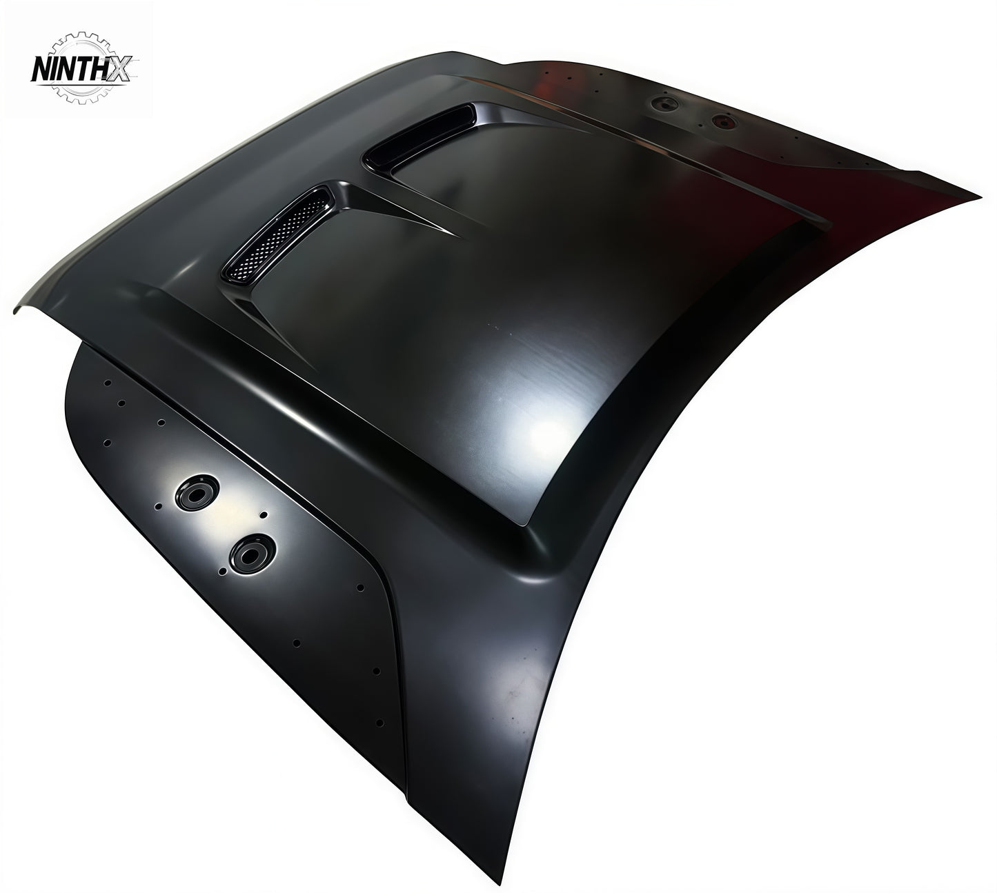 Direct bolt-on Defender hood replacement, fitment view