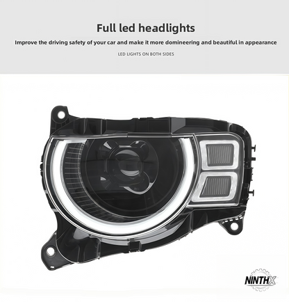 Plug-and-play front headlamp replacement fits Defender L663 90/110/130, fitment view