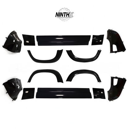 Bolt-on lower body cladding kit for Defender L663 90/110/130, full kit view