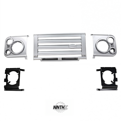 Direct-replacement classic grille fascia fits Defender L316 90/110 2006-2016, fitment view