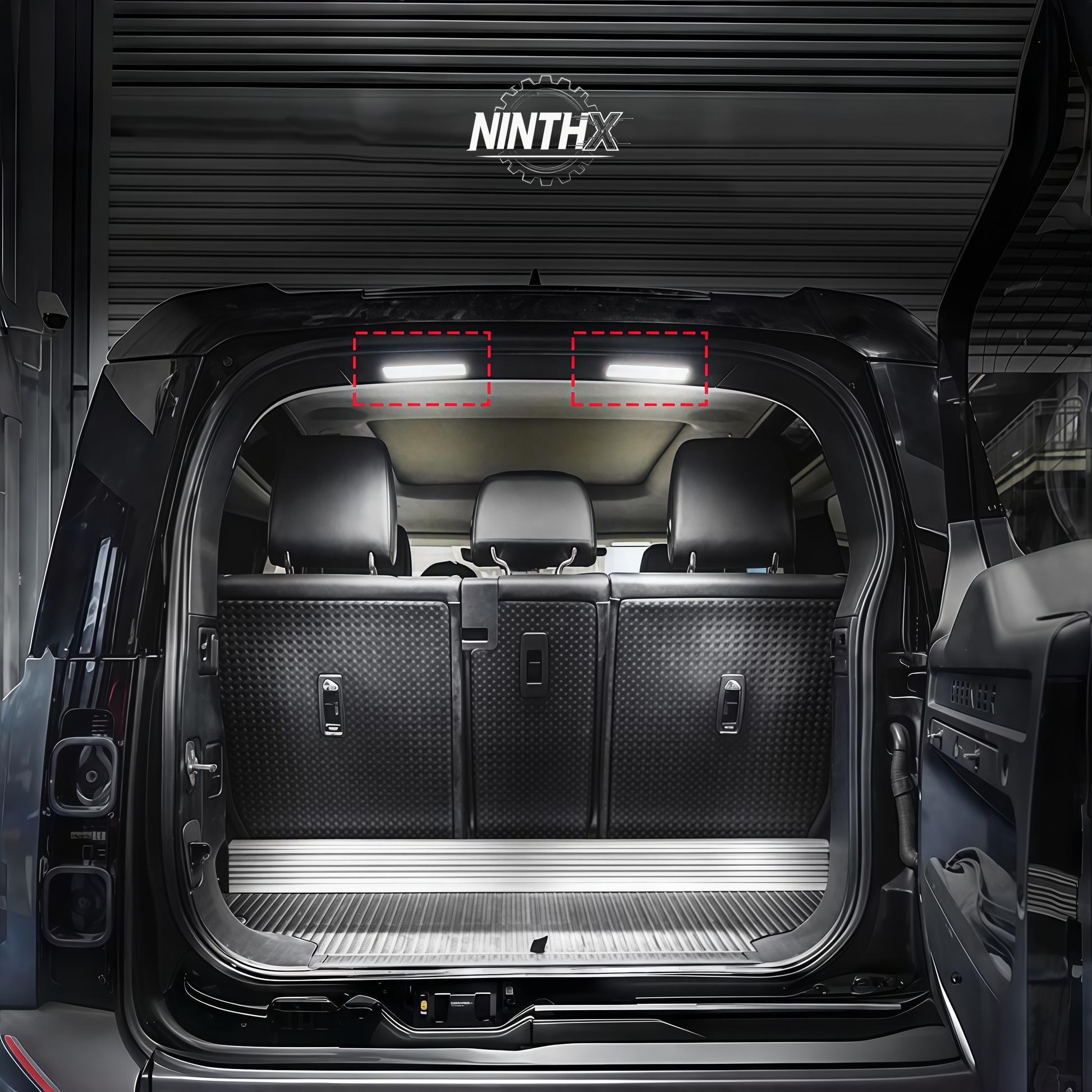 LED rear trunk boot cargo light upgrade for Defender L663 90/110/130, installed view