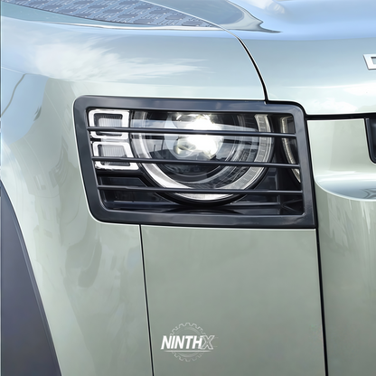 Off-road stone-impact headlight covers, close-up detail