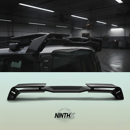 Double-layer dual-wing rear roof spoiler for Defender L663 90/110/130, installed view