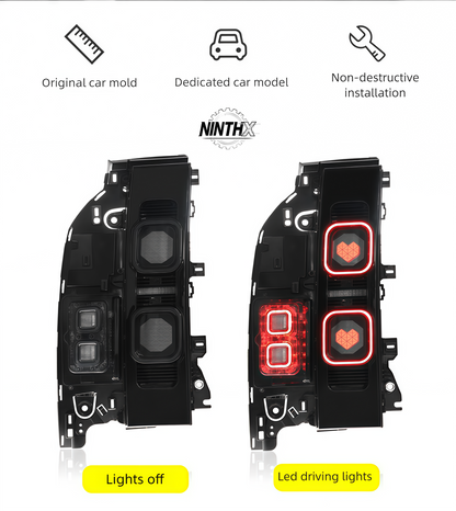 High-visibility OLED rear light cluster, side profile