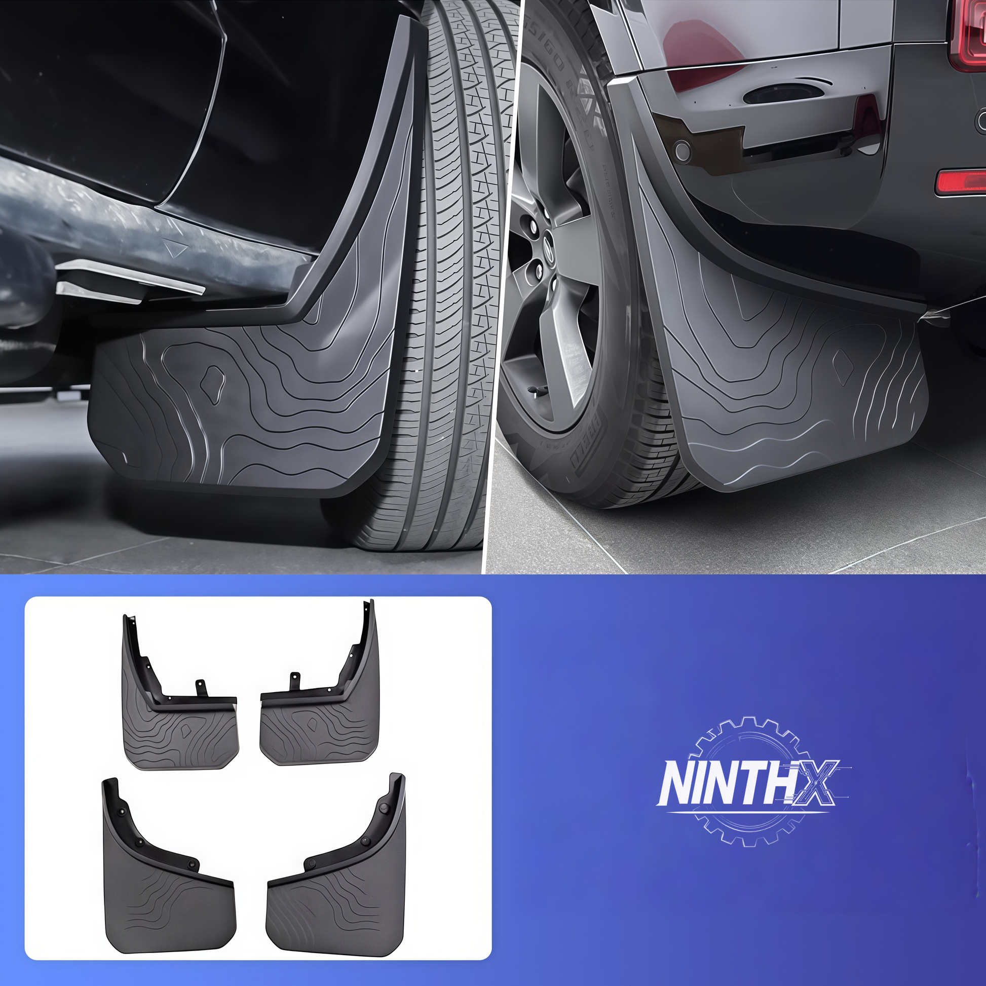 Off-road splash guard paint protection, close-up detail