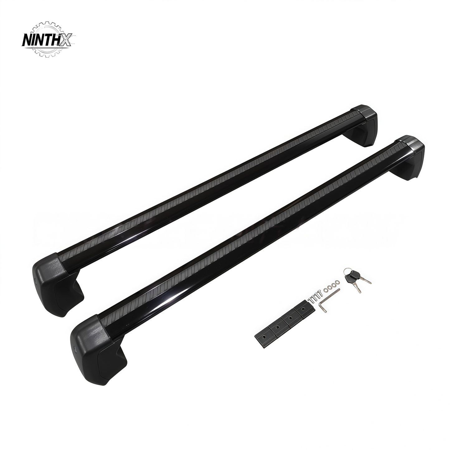 Lockable anti-theft roof carrier rails, side profile