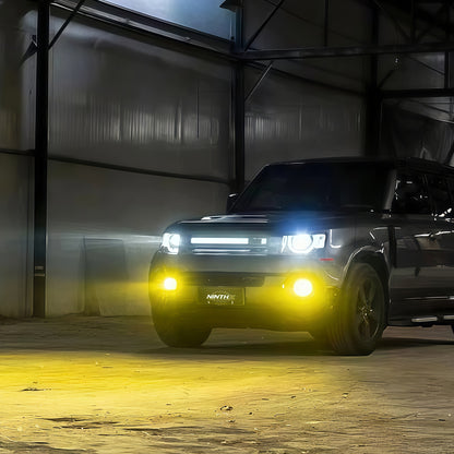 Waterproof heavy-duty auxiliary fog lights, side profile