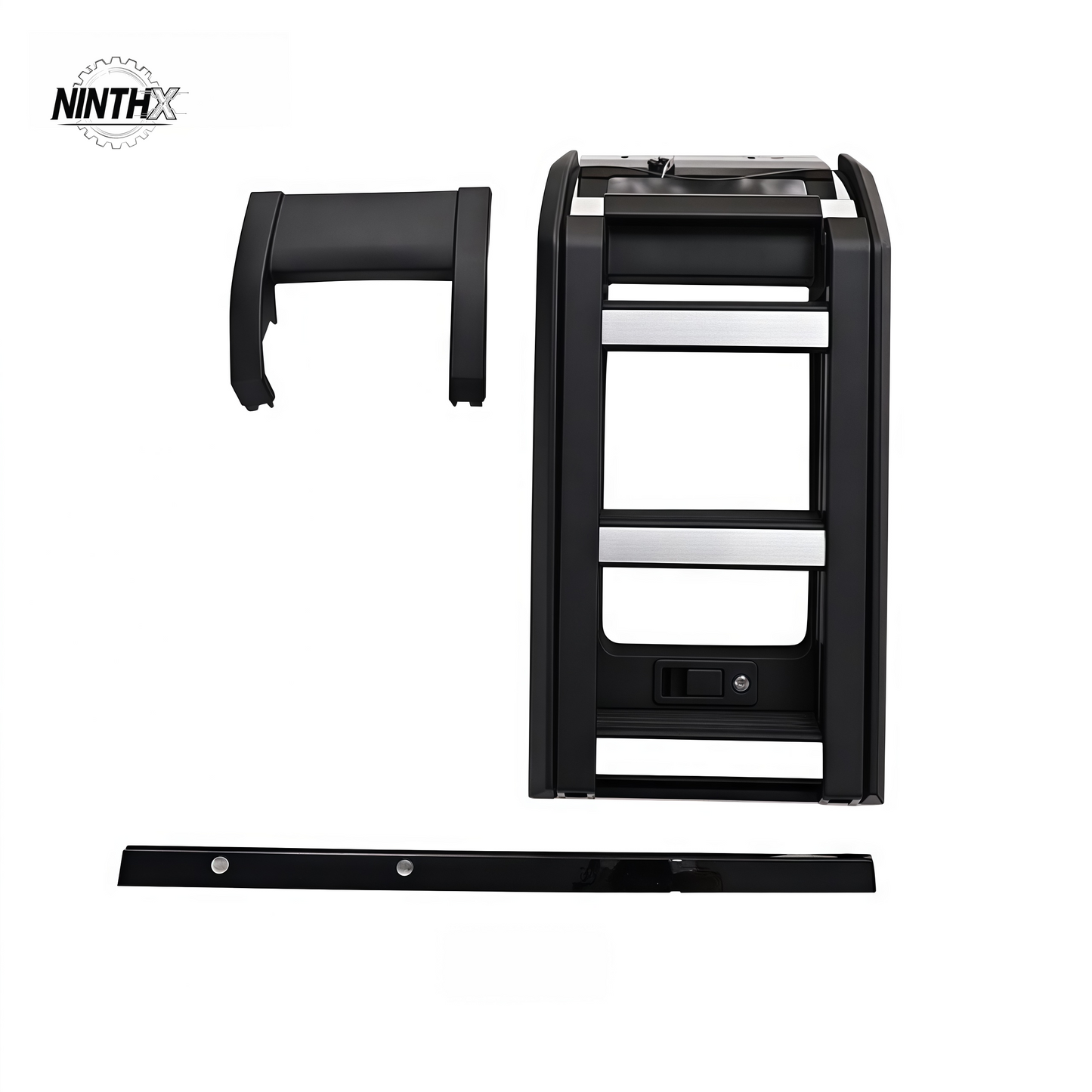 Deployable aluminum side ladder kit, front angle view