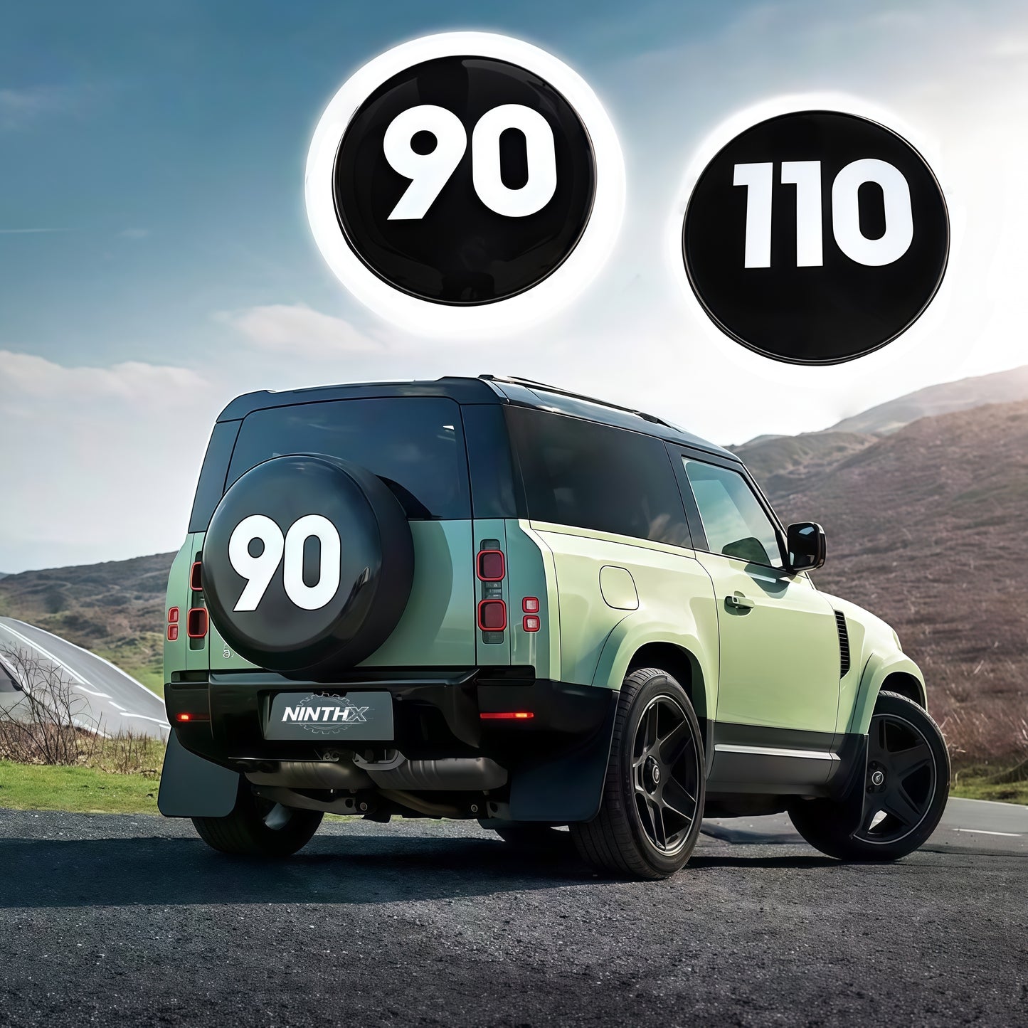 UV-resistant custom spare wheel trim, side profile