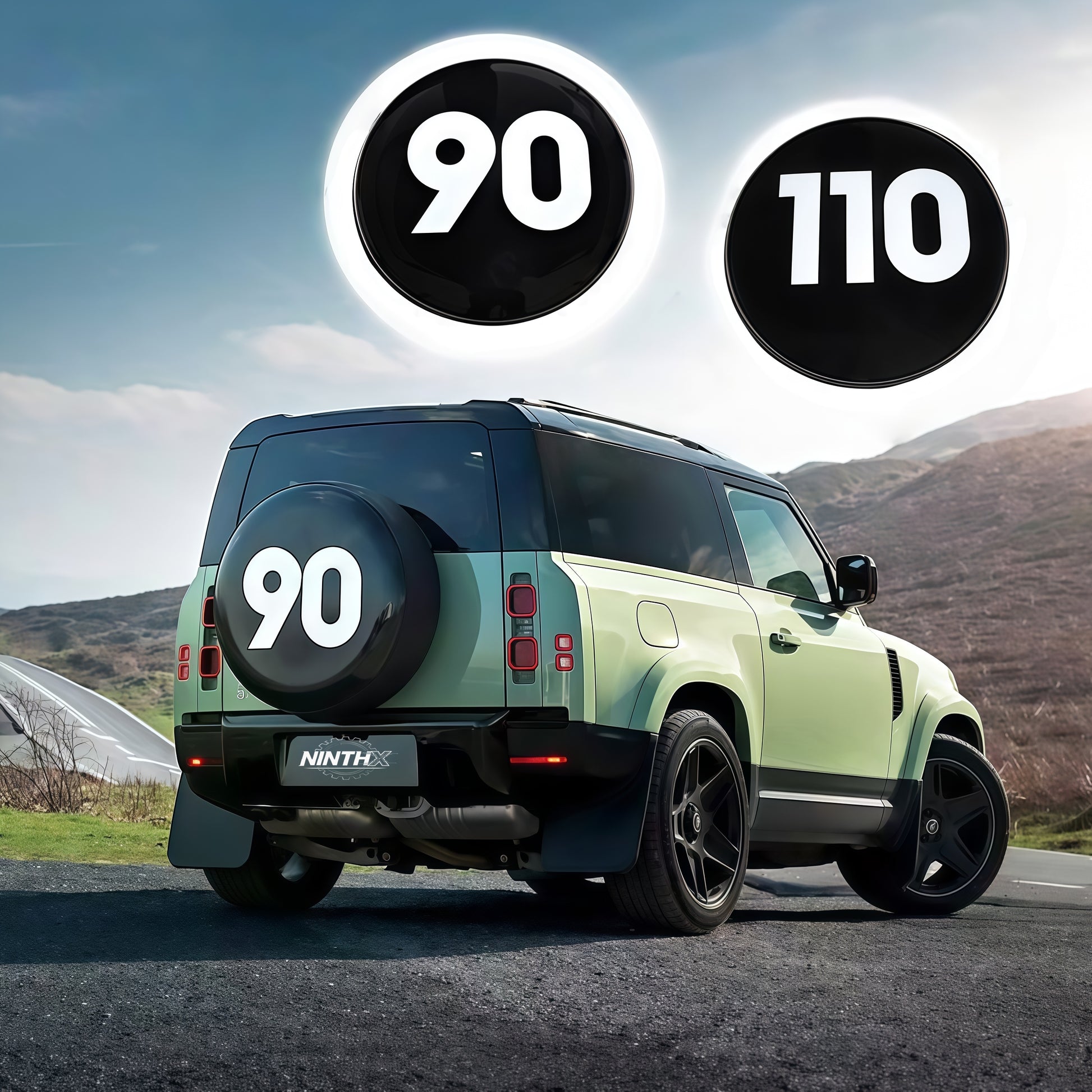 UV-resistant custom spare wheel trim, side profile