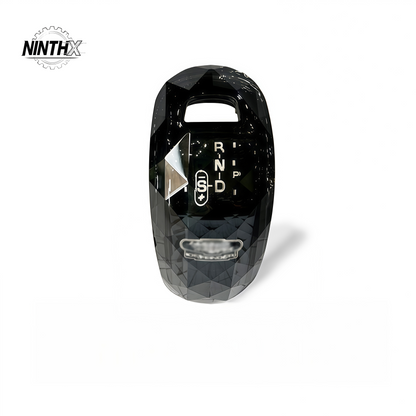Ergonomic luxury crystal automatic shifter, side profile