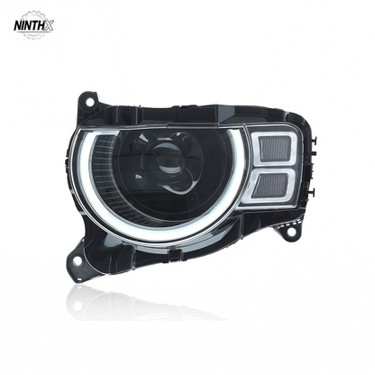 Direct-fit Defender LED headlight assembly, finish detail
