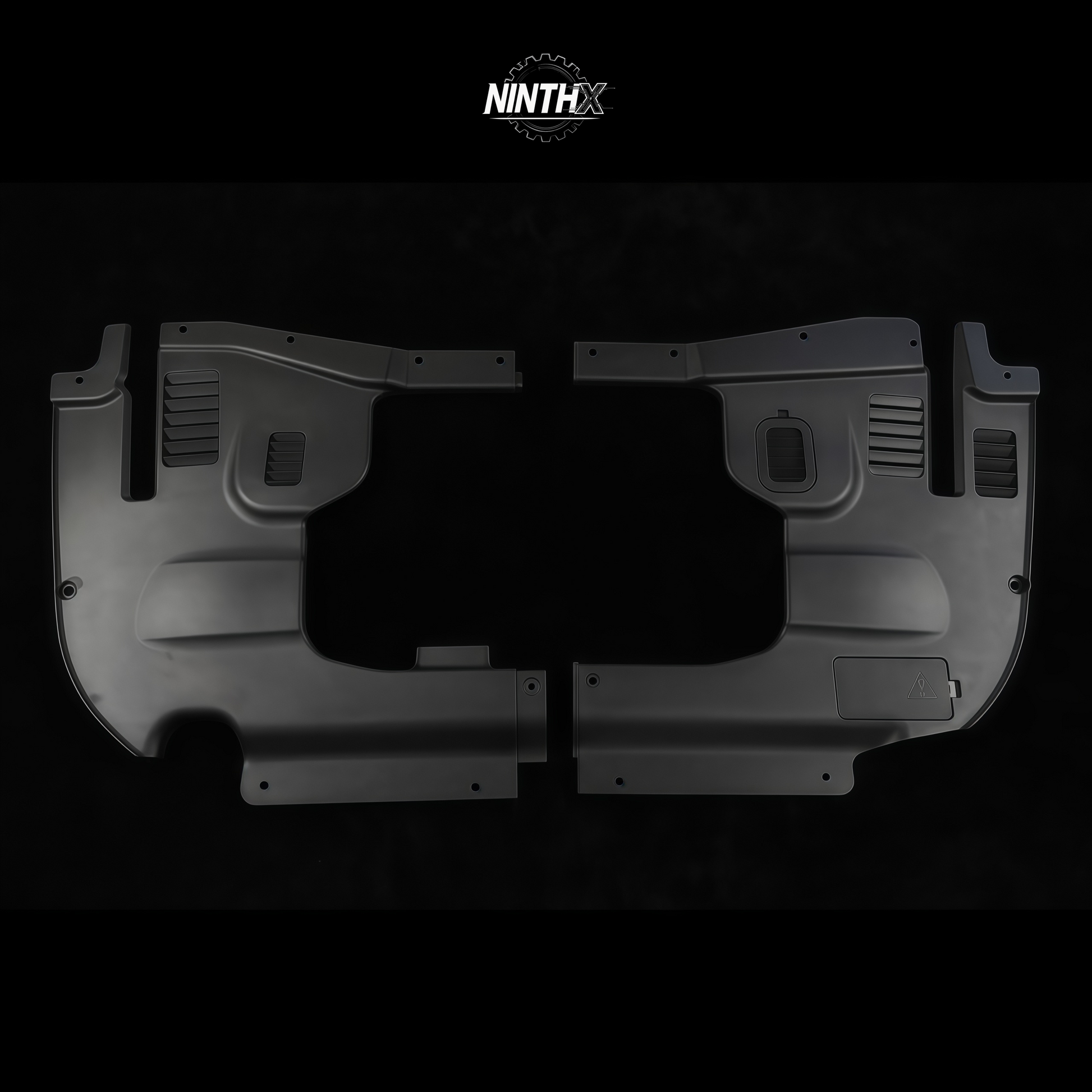 Heat-resistant ABS under-hood side panels, side profile