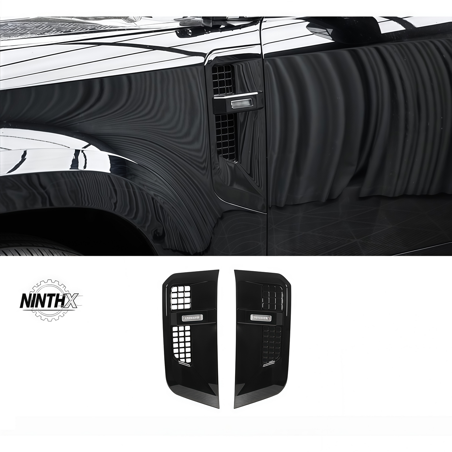 LED dynamic side fender vent kit, finish detail