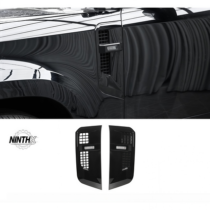 LED dynamic side fender vent kit, finish detail