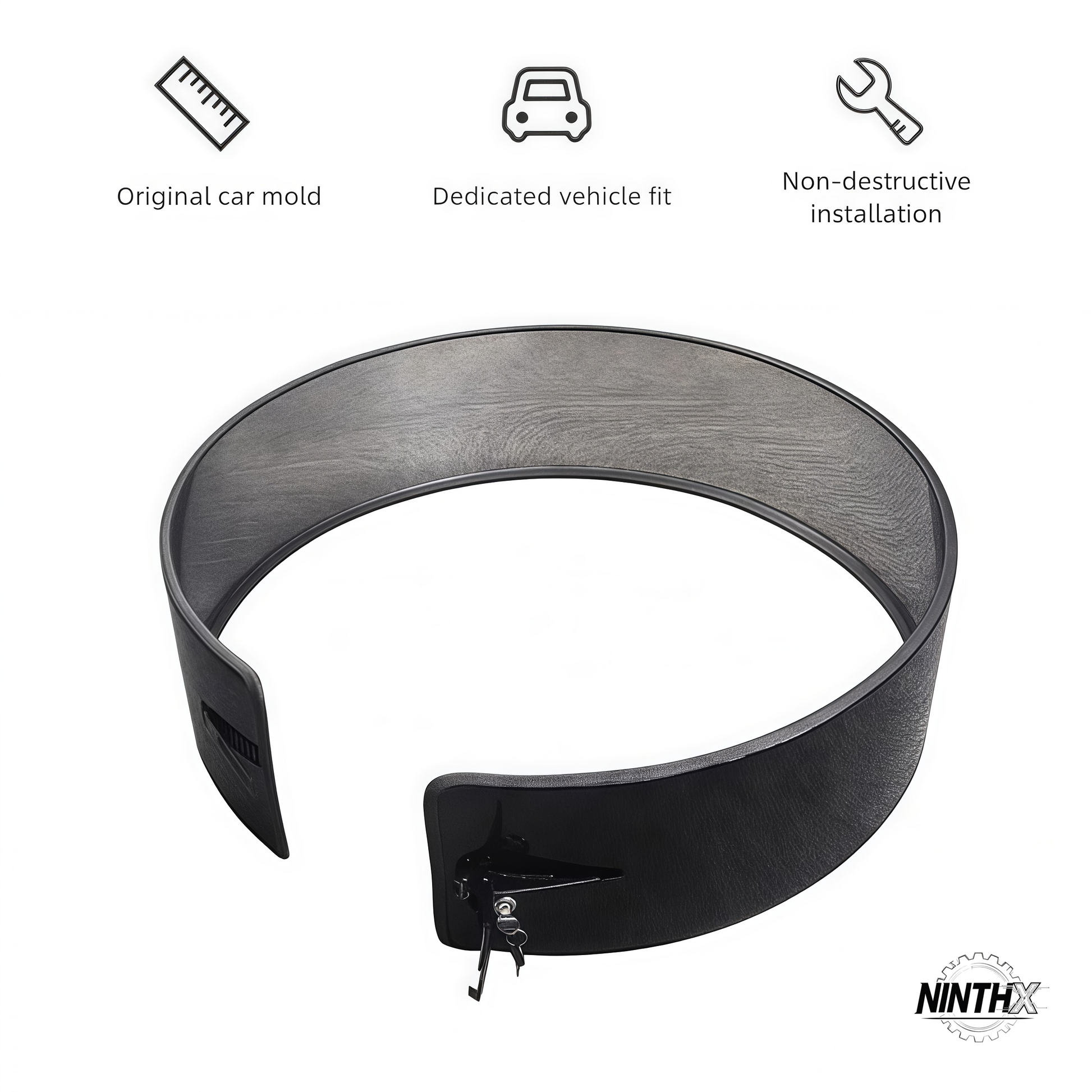 Easy-install spare tire trim bezel, side profile