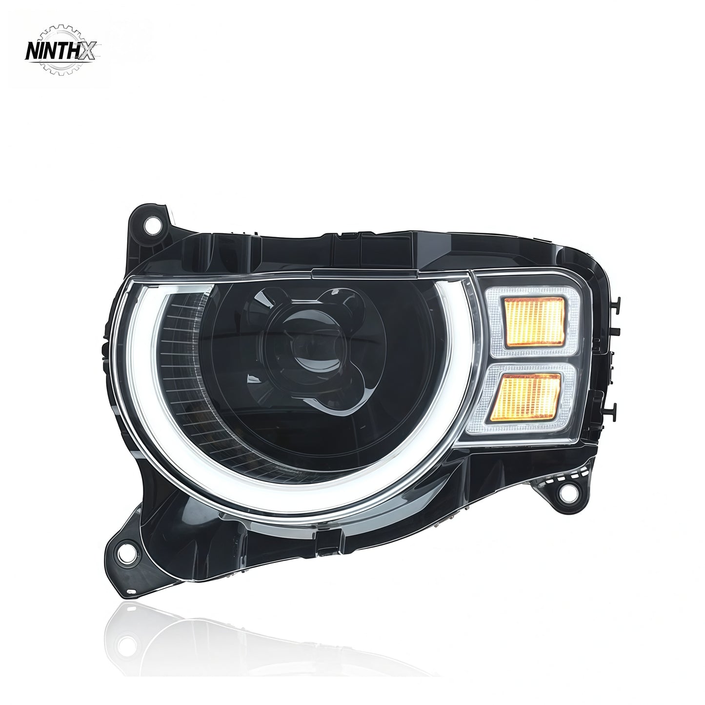 LED headlight upgrade with DRL projector, detail view