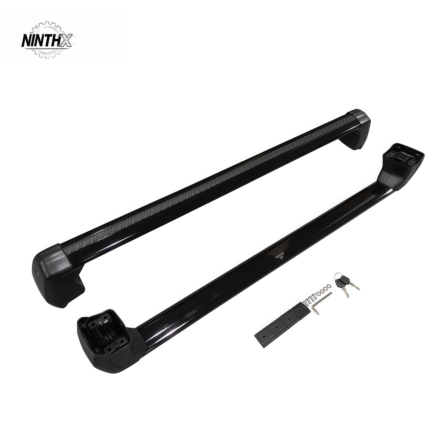 Aerodynamic low-noise roof rails for Defender 90/110 L663, full kit view
