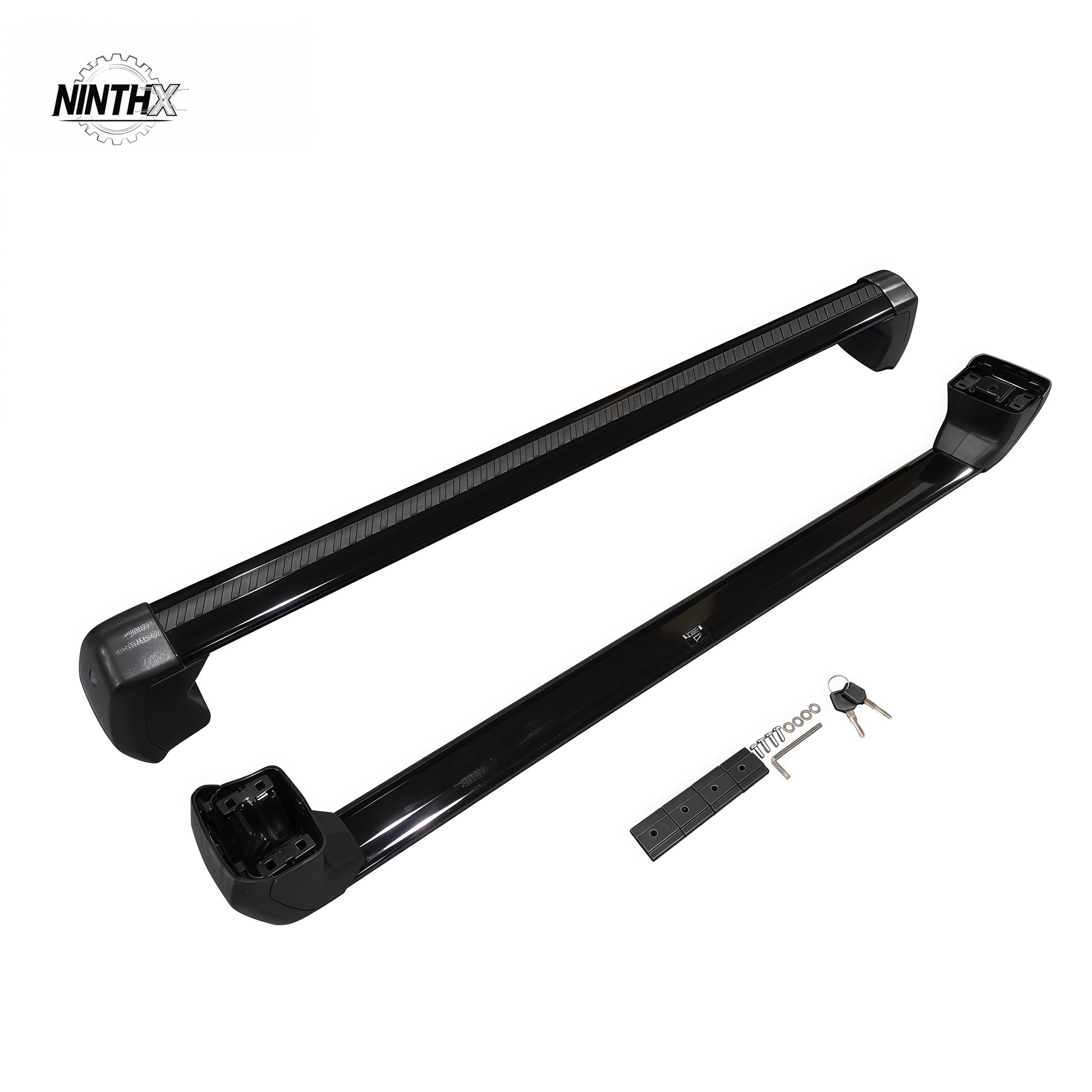 Aerodynamic low-noise roof rails for Defender 90/110 L663, full kit view