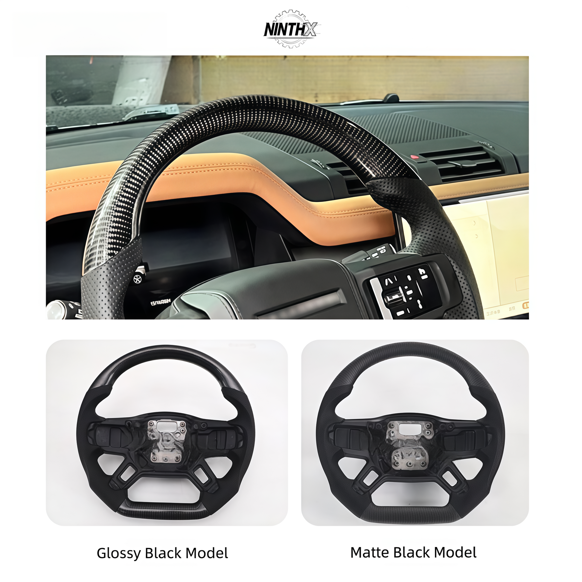 Sport carbon fiber Defender wheel retrofit, finish detail