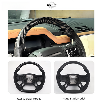 Sport carbon fiber Defender wheel retrofit, finish detail