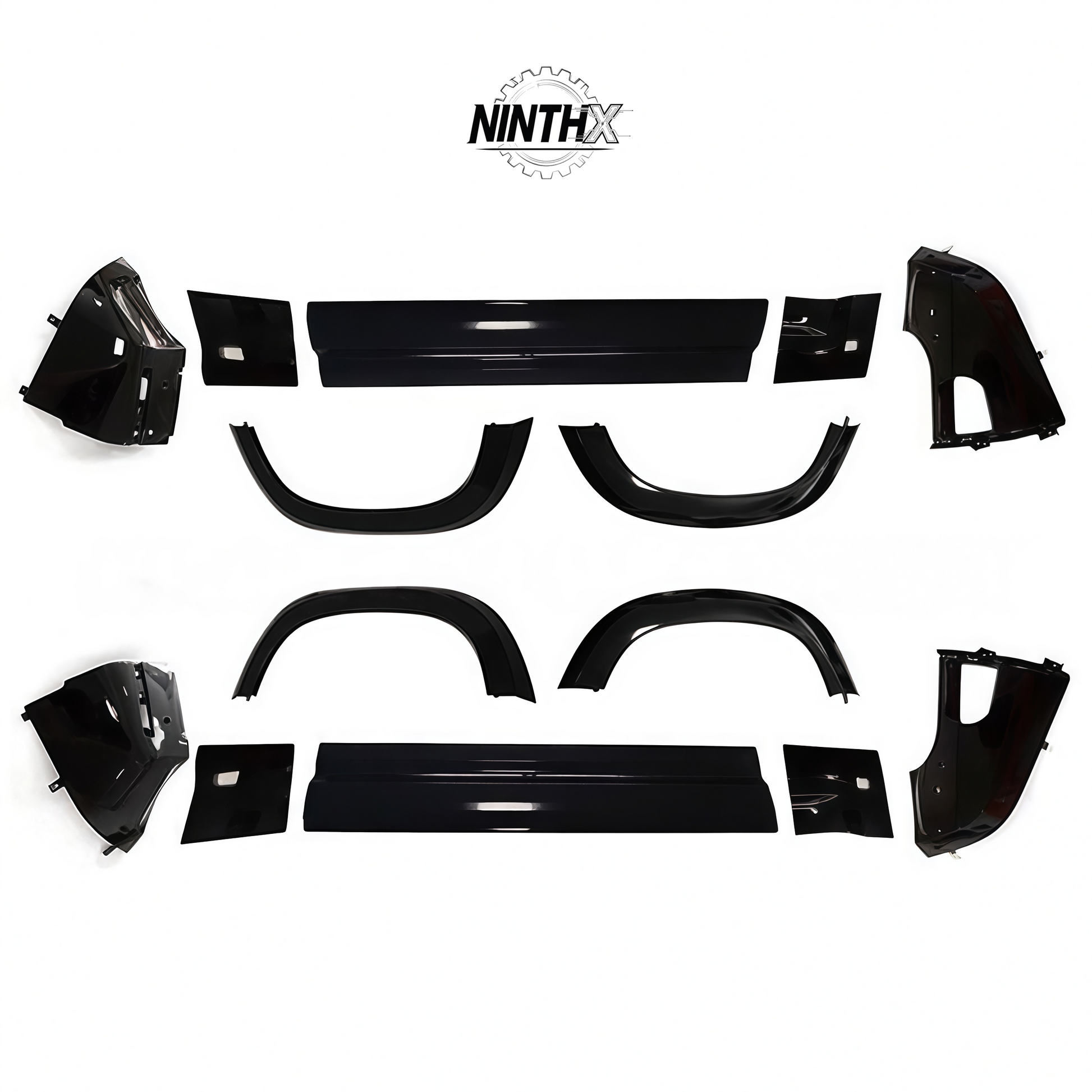 Gloss-black side skirts lower moulding kit, wide product view