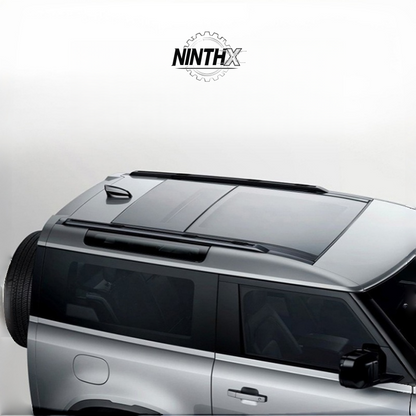150kg-rated aluminum roof rack basket for Defender 90/110 L663, installed view