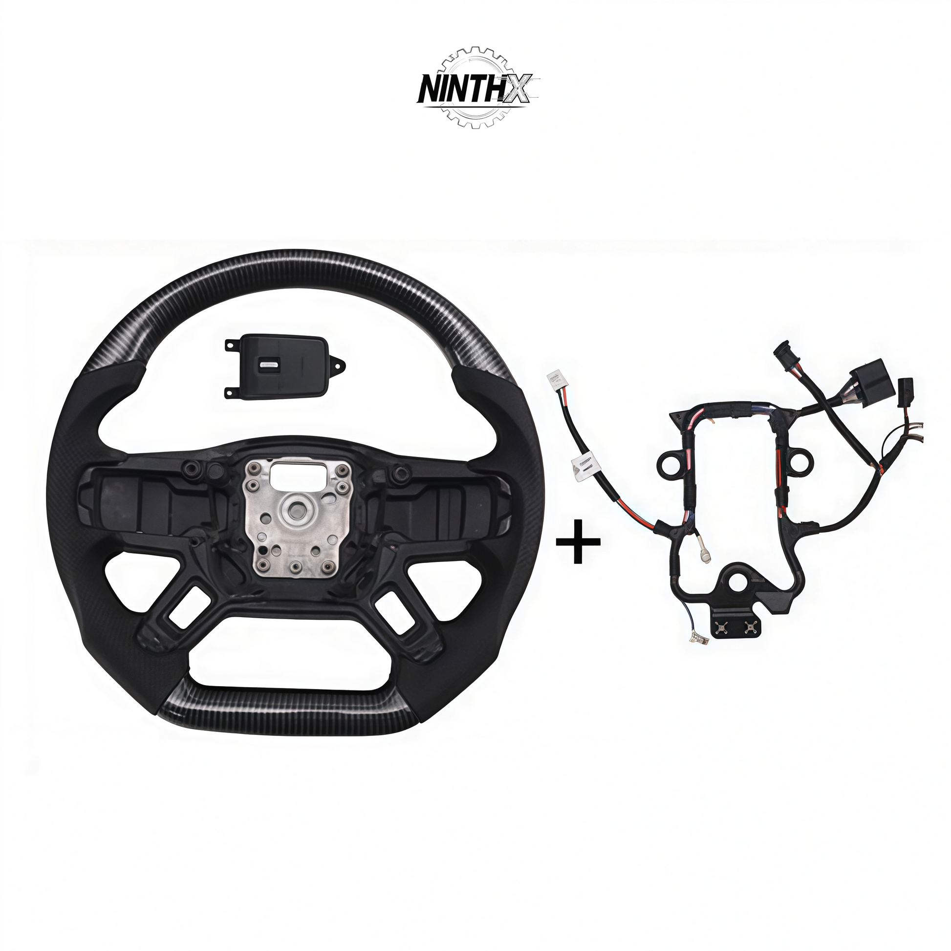 Flat Bottom Carbon Fiber Steering Wheel for Defender L663, main product view