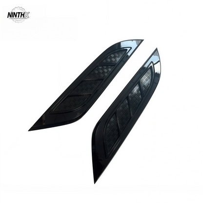 Direct-fit hood air scoop accent trim fits Defender L663 90/110/130, fitment view