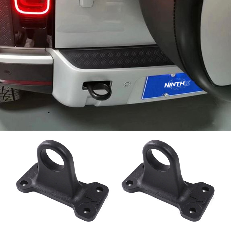 Anti-rust powder-coated rear tow hook, rear angle view
