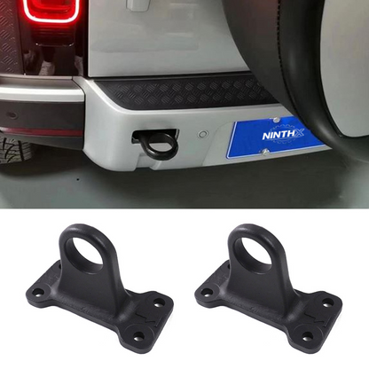 Anti-rust powder-coated rear tow hook, rear angle view