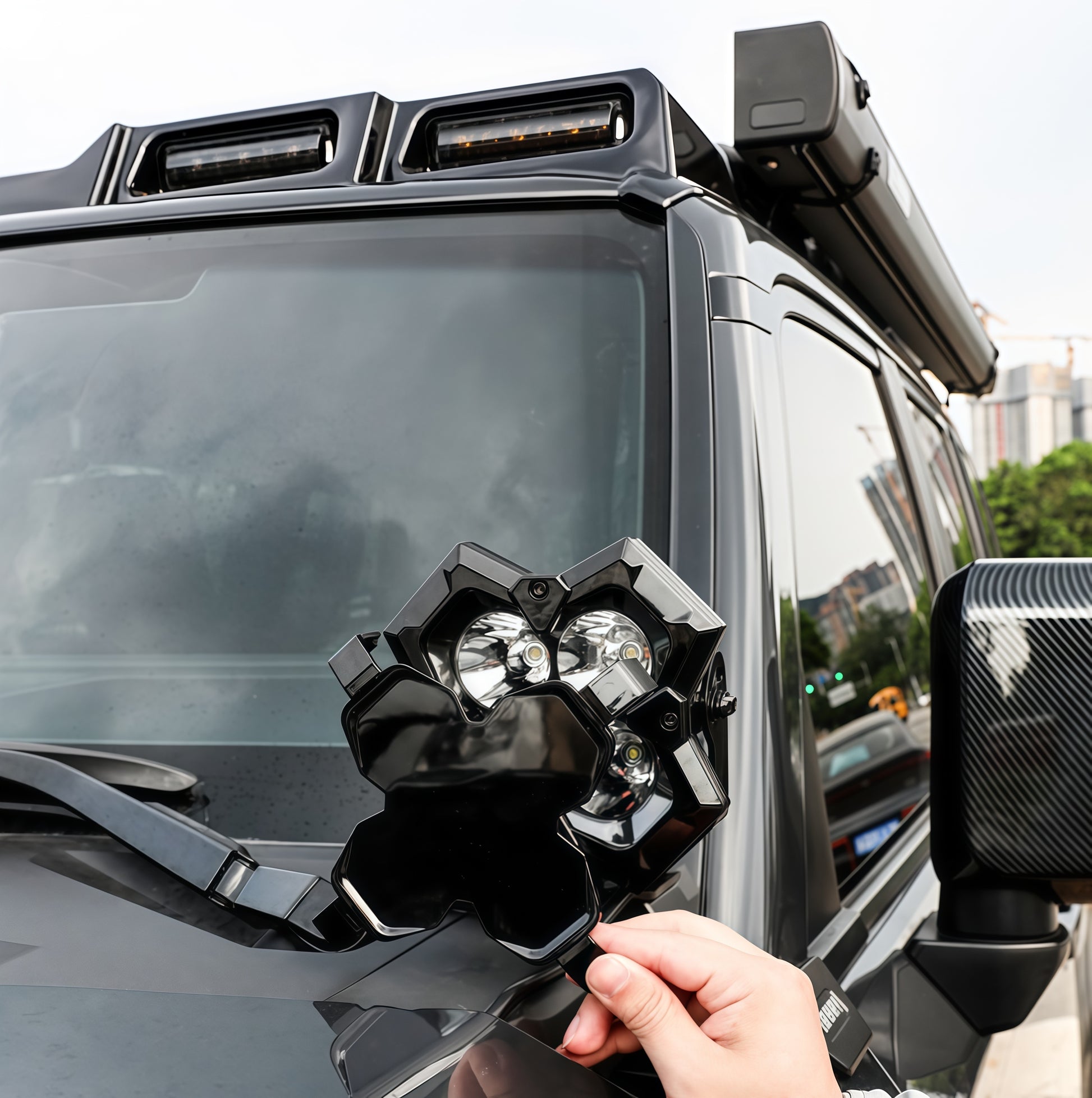 LC-J31 specific fit A-pillar light mounts