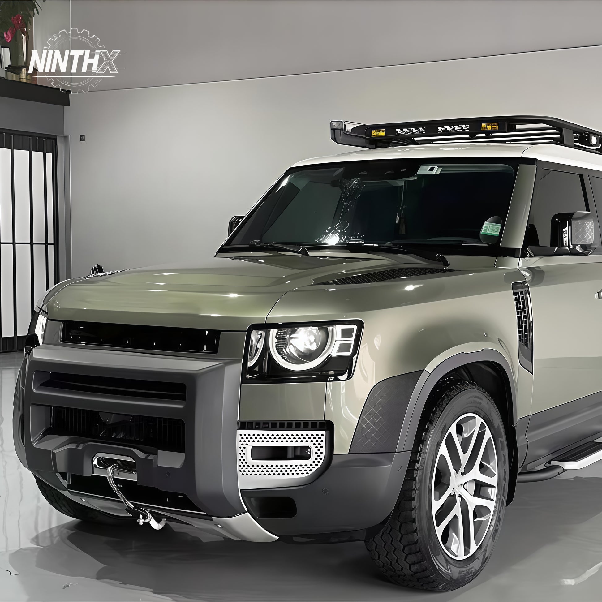 Essential overlanding front winch tray, rear angle view