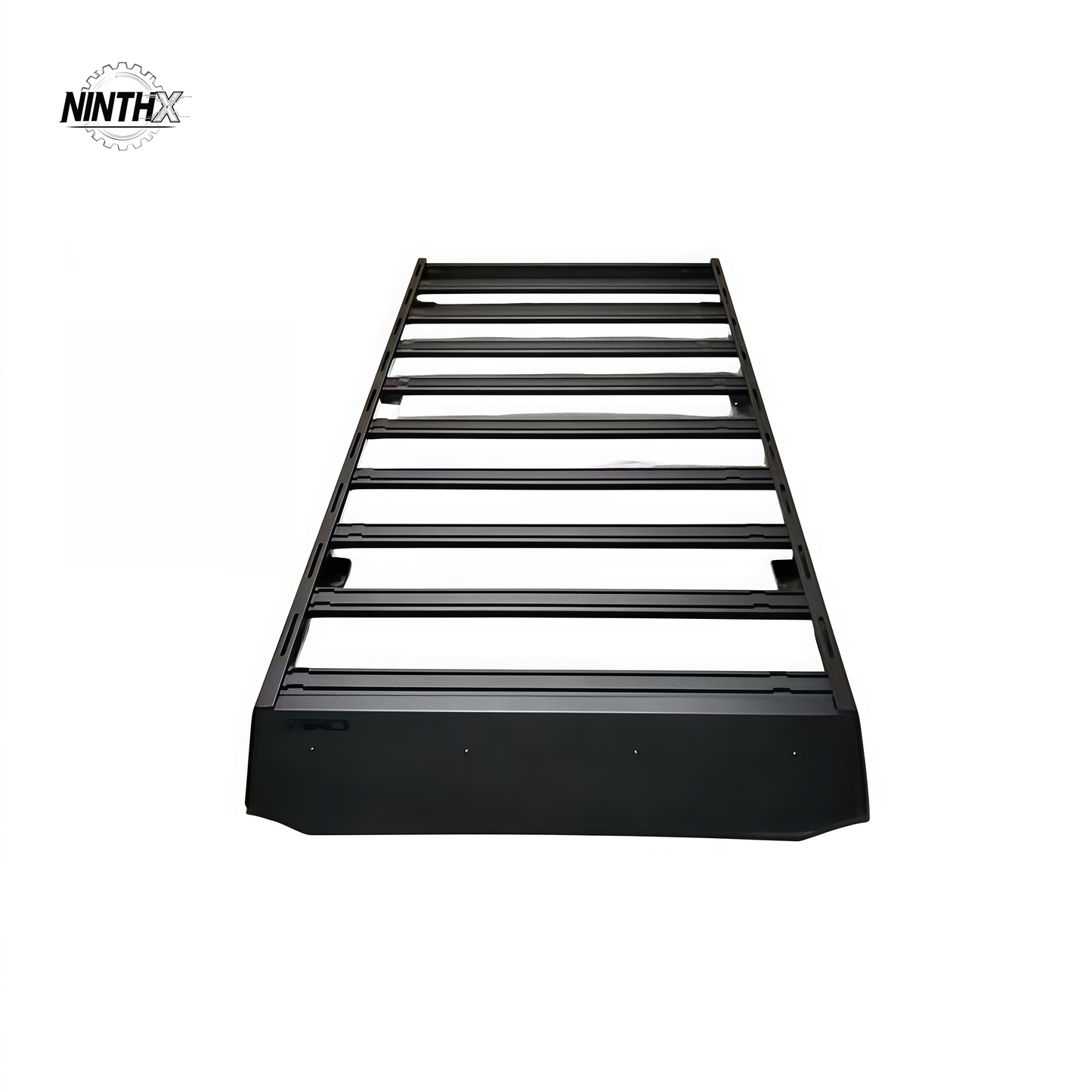 Black flat-top alloy roof cargo rack, Style 2, for Land Cruiser Prado LC250