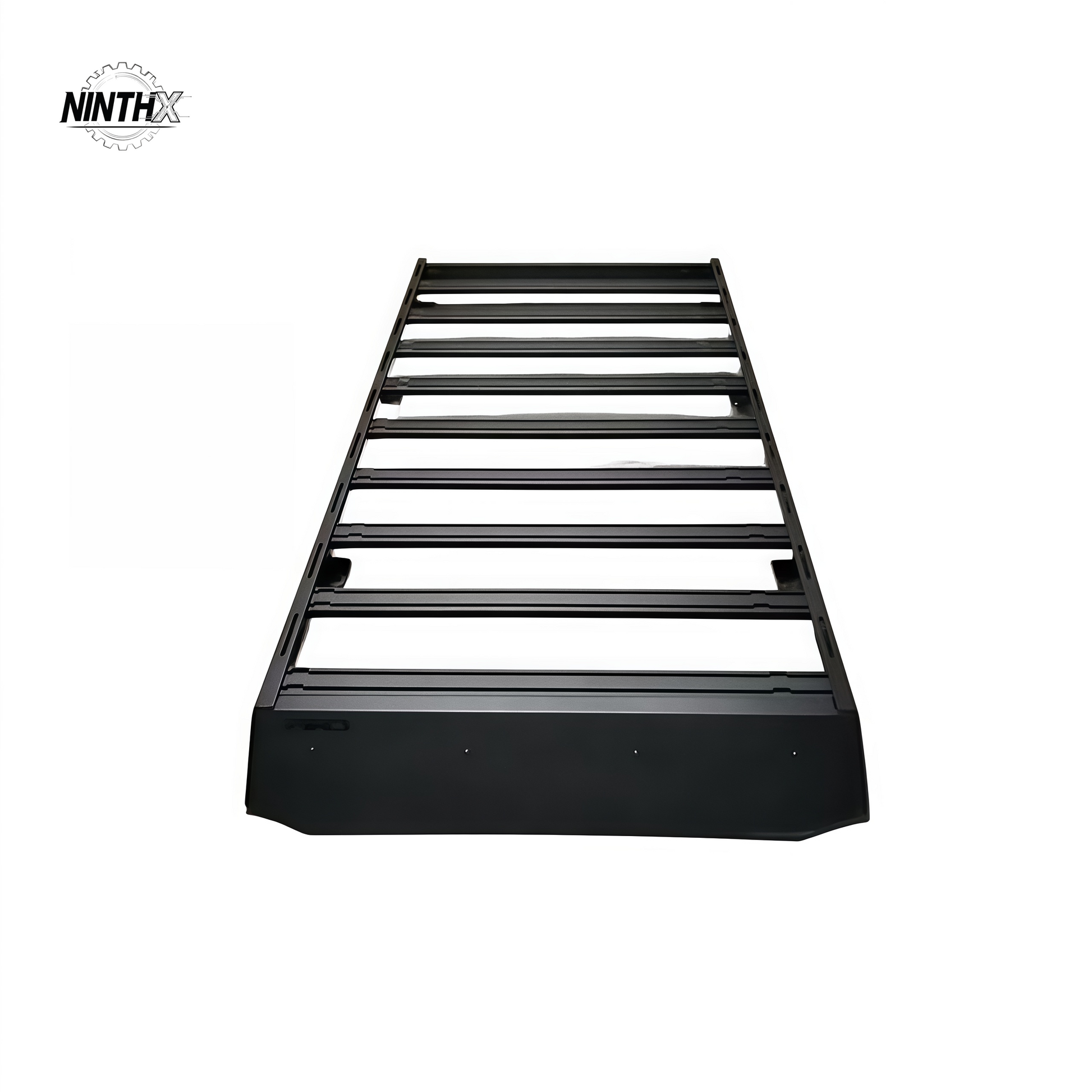 Black flat-top alloy roof cargo rack, Style 2, for Land Cruiser Prado LC250