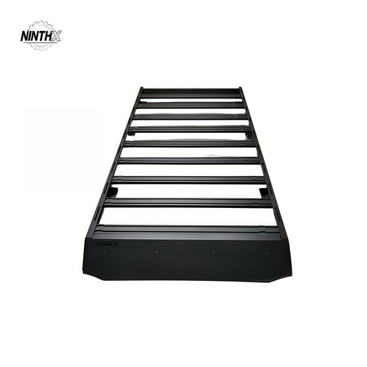 Black flat-top alloy roof cargo rack, Style 2, for Land Cruiser Prado LC250