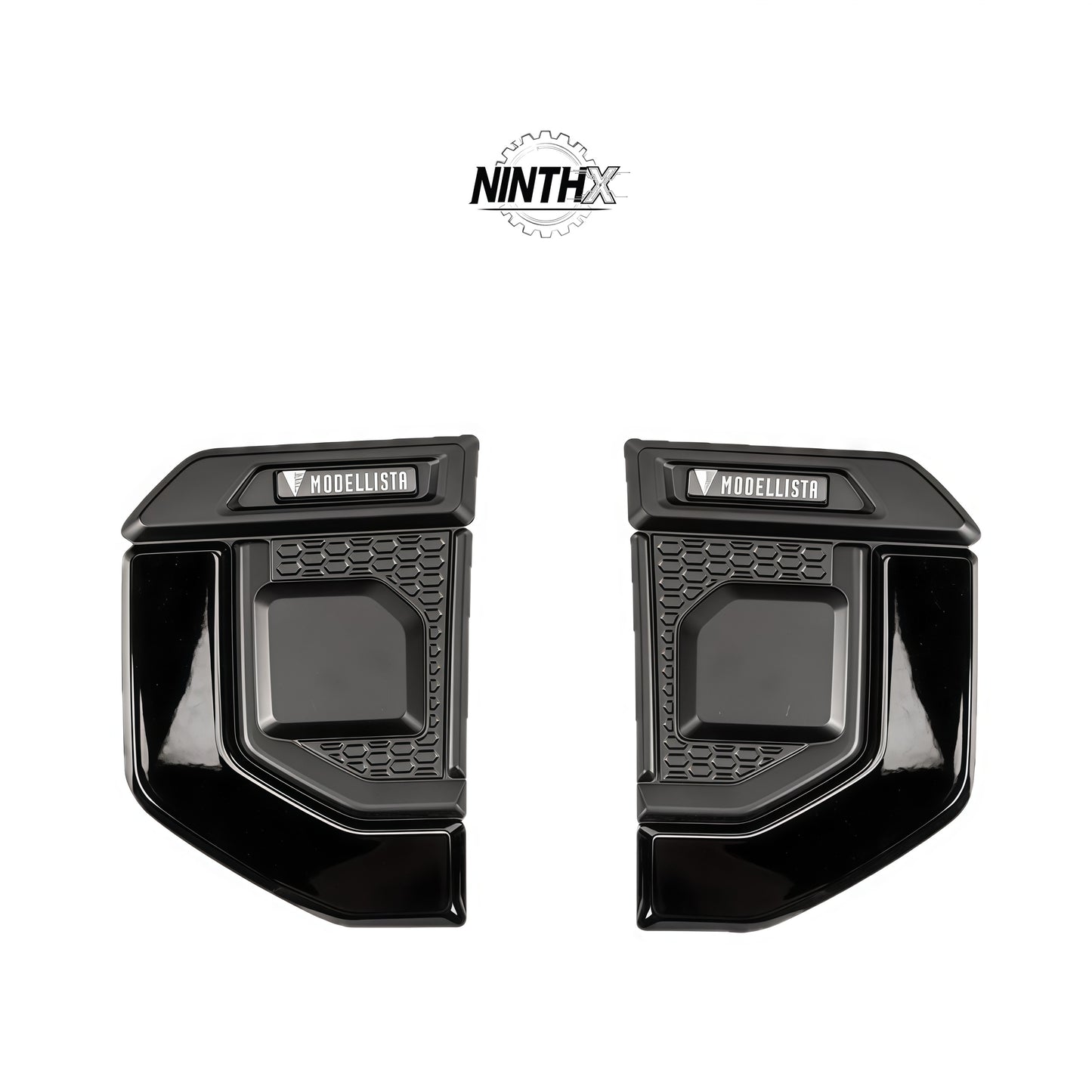 Pair of gloss black Modellista-style fender side vent trim covers, left and right, for Toyota Land Cruiser Prado LC250