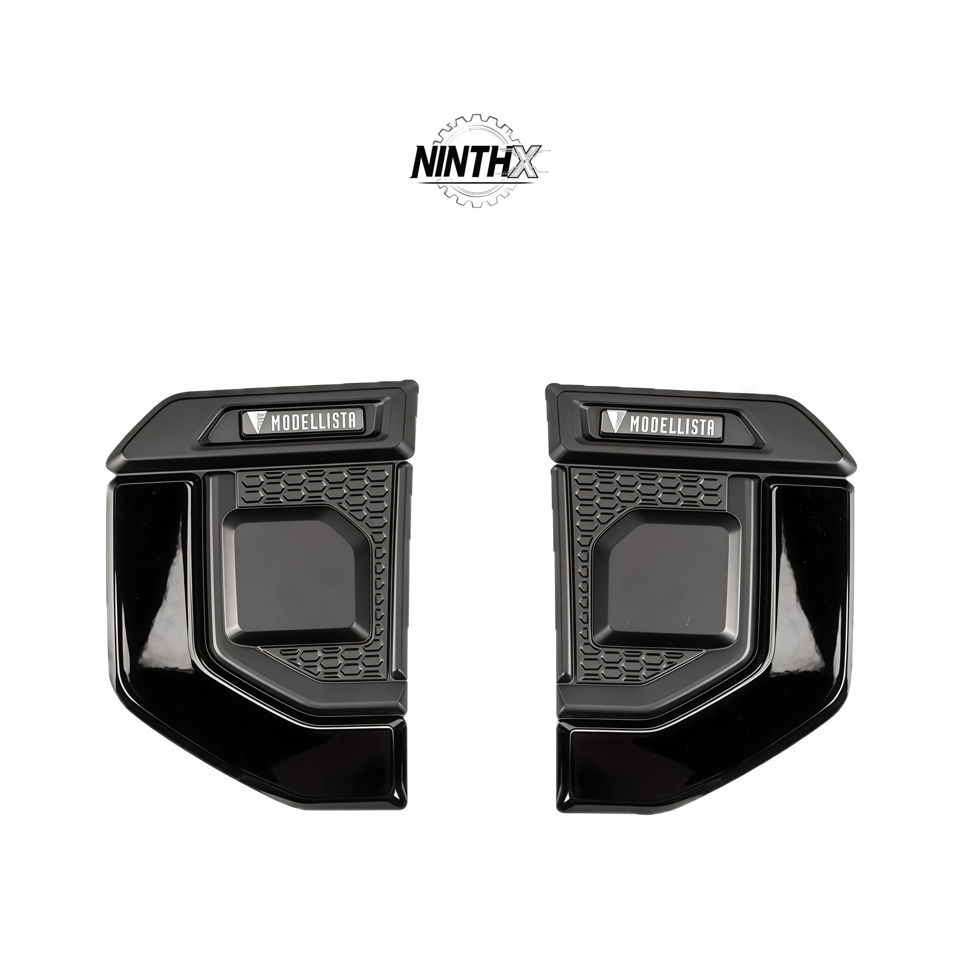 Pair of gloss black Modellista-style fender side vent trim covers, left and right, for Toyota Land Cruiser Prado LC250