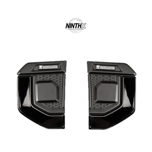 Pair of gloss black Modellista-style fender side vent trim covers, left and right, for Toyota Land Cruiser Prado LC250