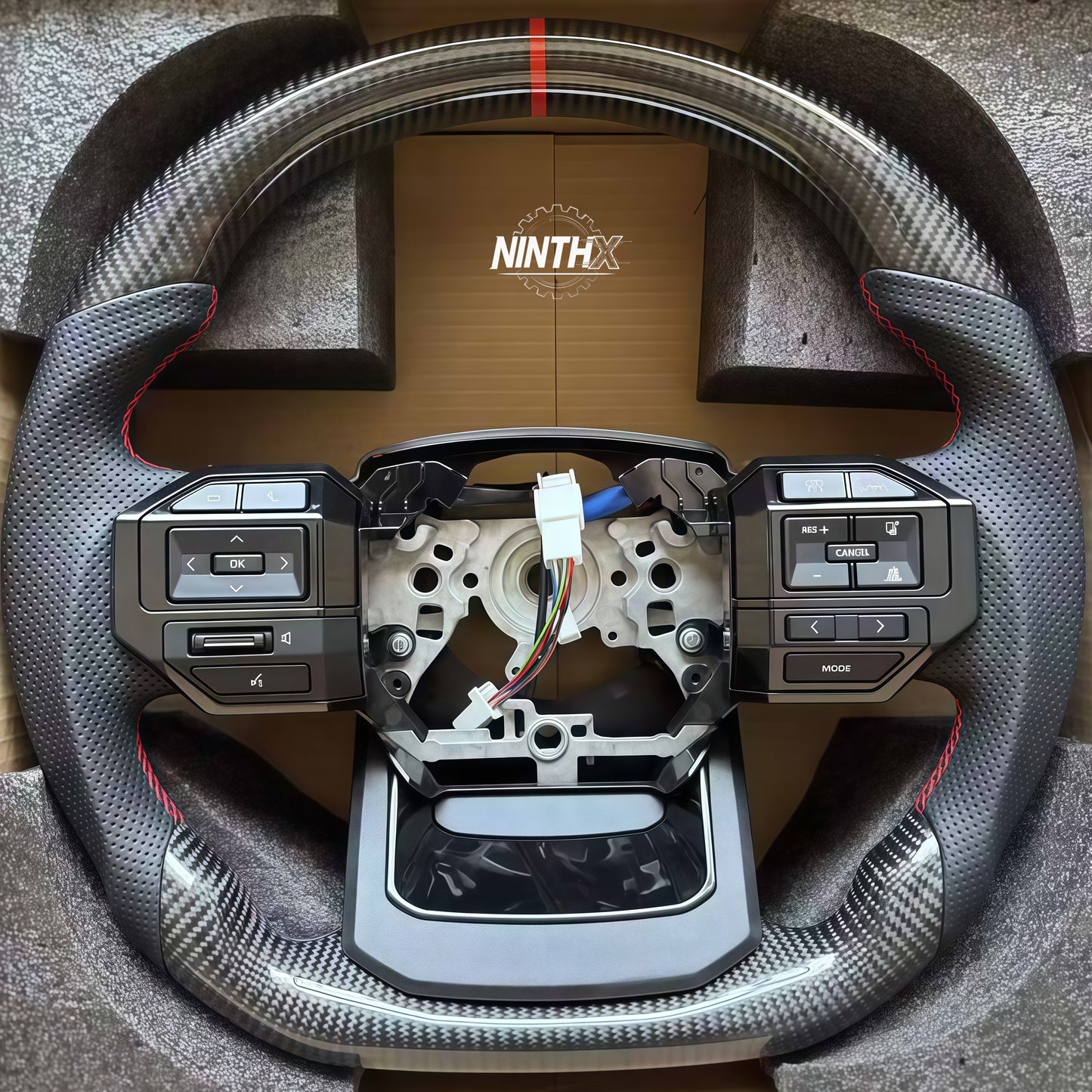 Flat bottom design carbon fiber steering wheel for Toyota Land Cruiser