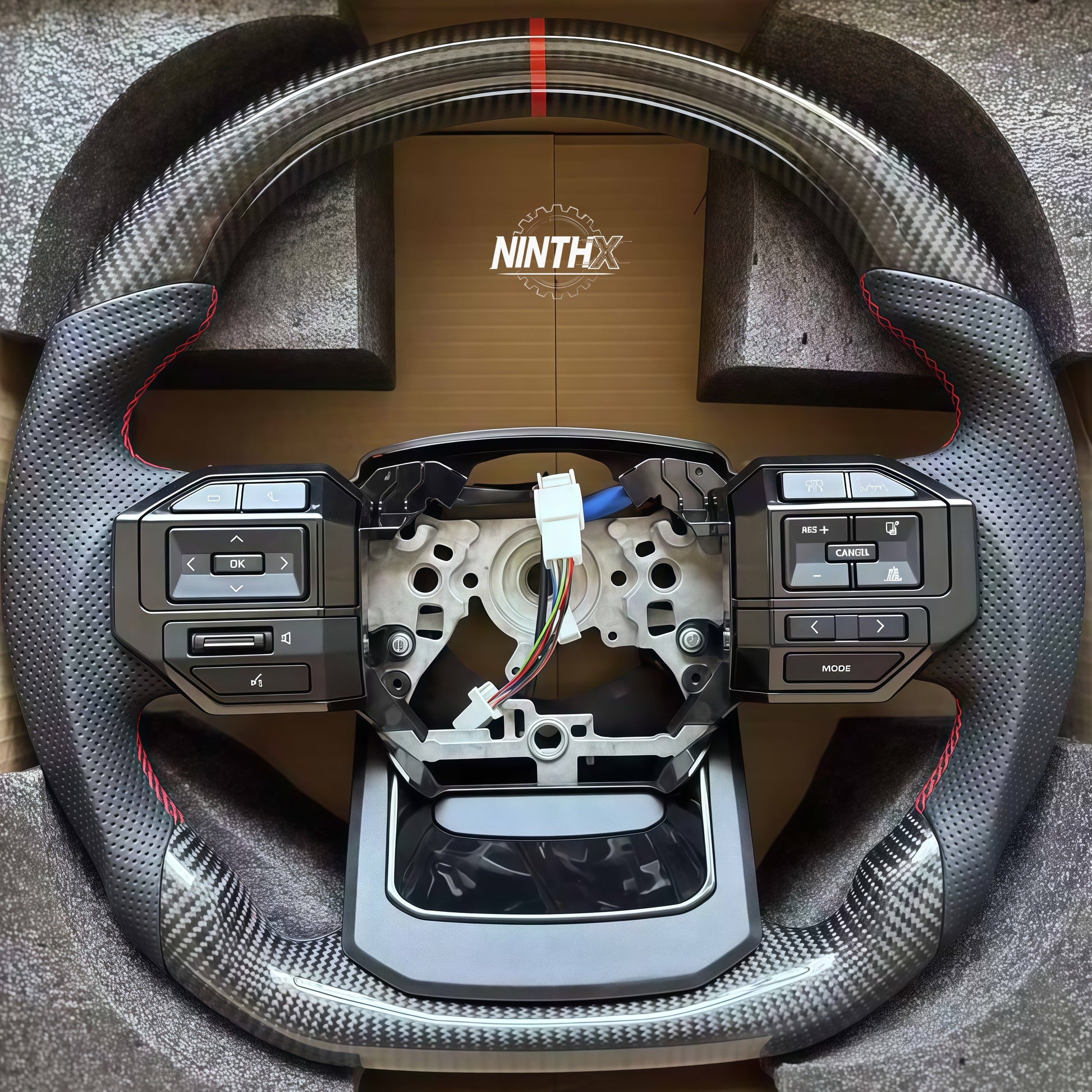 Flat bottom design carbon fiber steering wheel for Toyota Land Cruiser