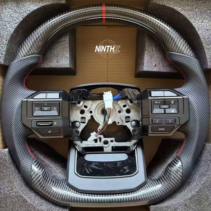 Flat bottom design carbon fiber steering wheel for Toyota Land Cruiser