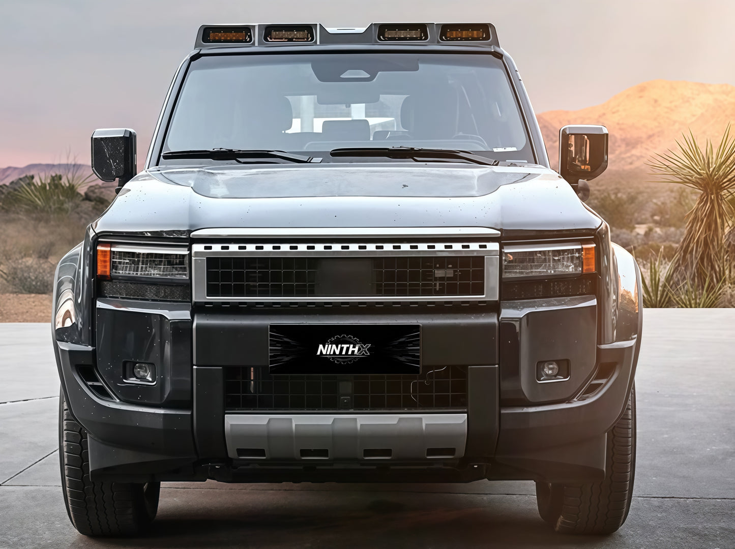 Trail lighting ahead front roof spoiler