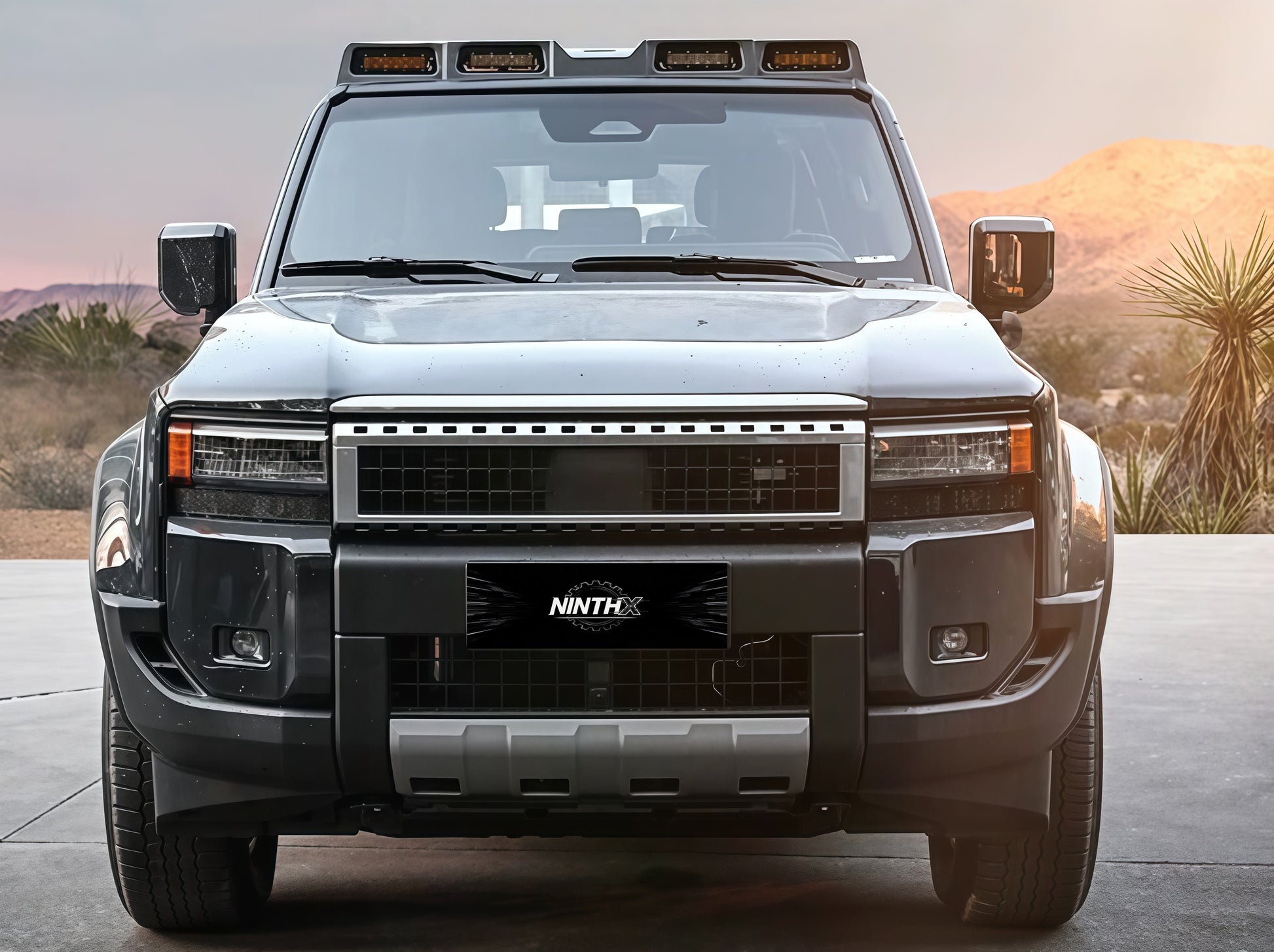 Trail lighting ahead front roof spoiler