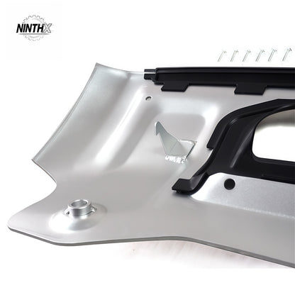 Stone-chip resistant Defender sump guard, texture detail