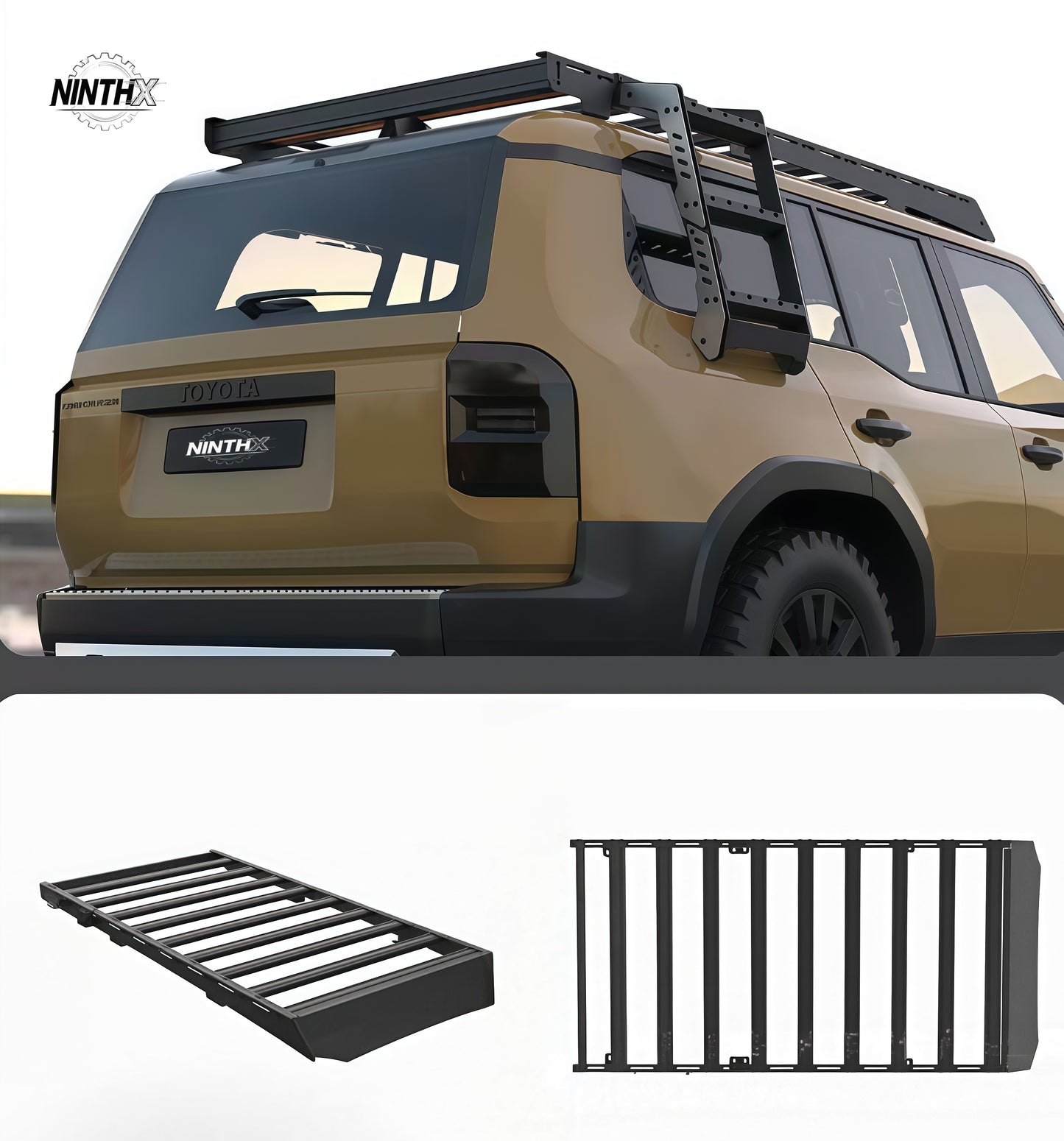 Flat top alloy deck roof cargo rack