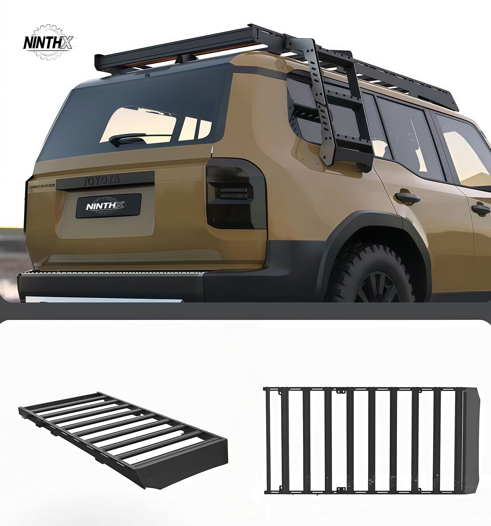 Flat top alloy deck roof cargo rack