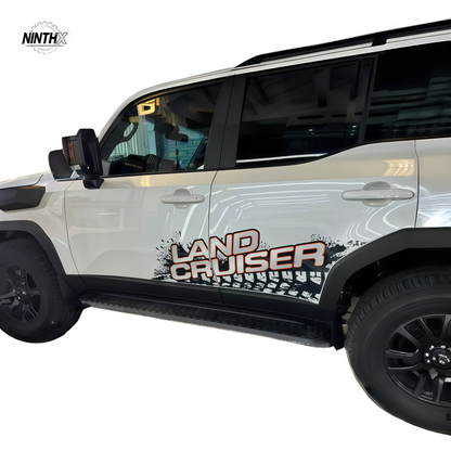Shown on white truck body stripe decals