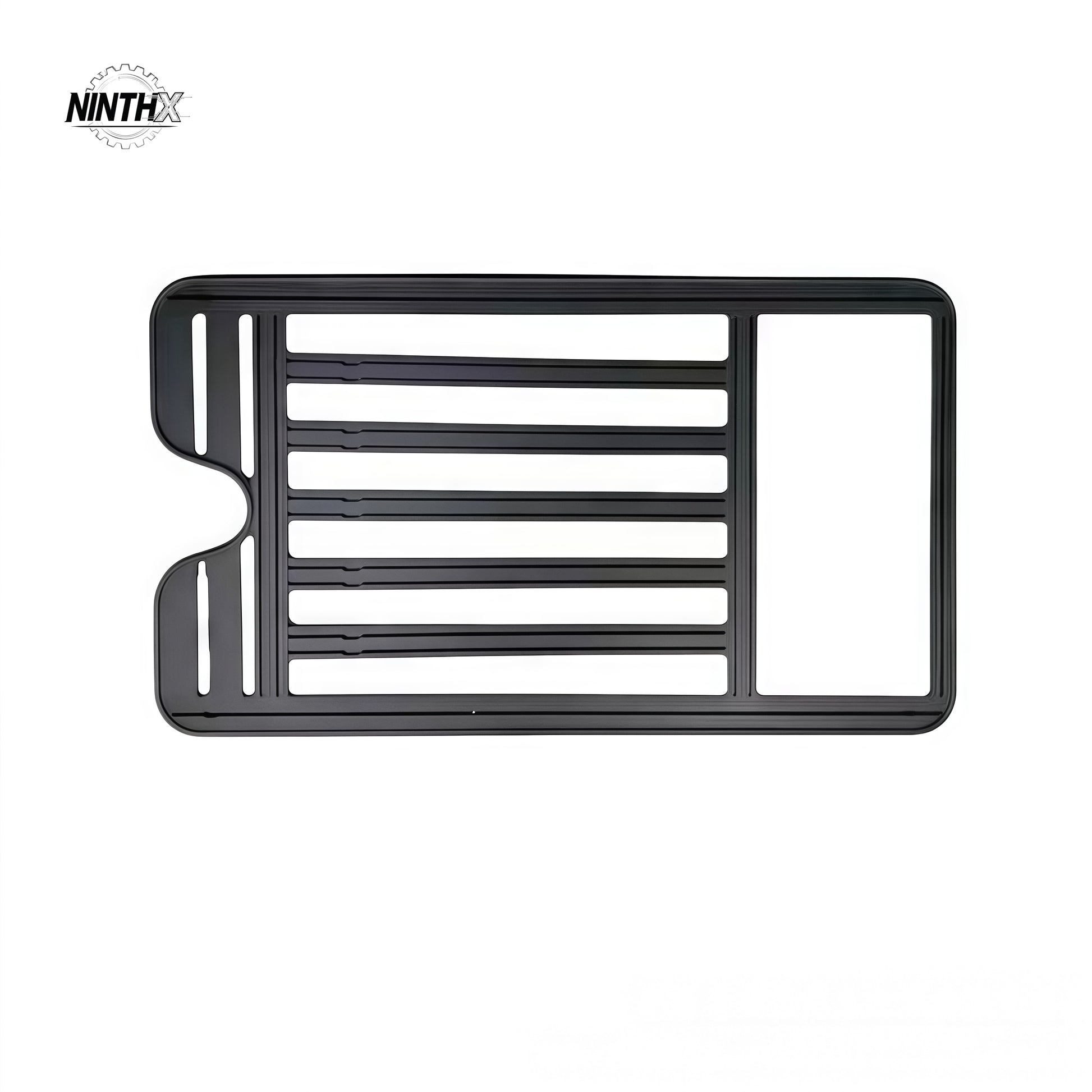 Black flat alloy roof platform rack, Style 1, for Toyota Land Cruiser Prado LC250