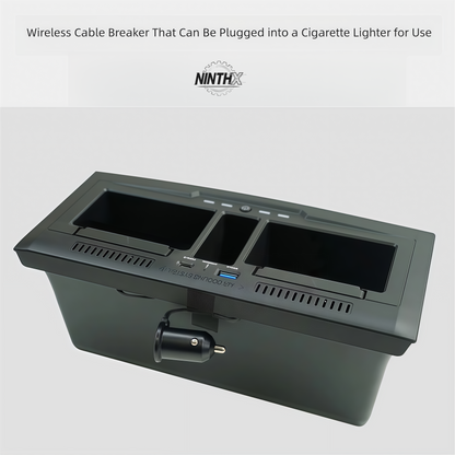 Hidden Qi wireless charger console retrofit, finish detail